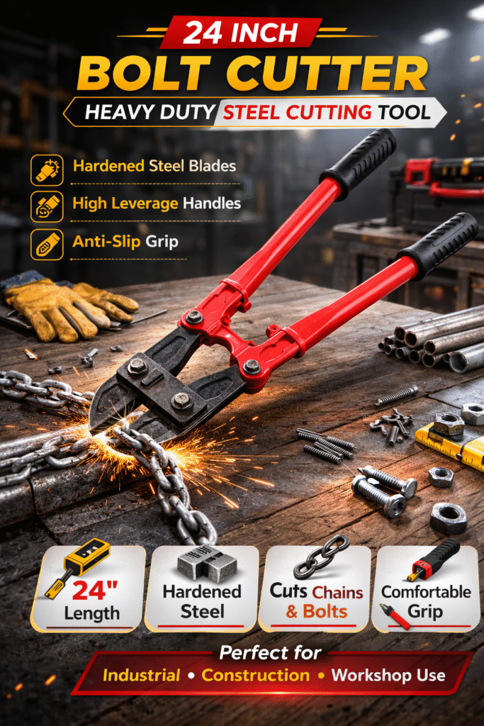 24 inch Bolt Cutter – Heavy Duty Steel Cutting Tool