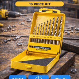 High Speed Steel Drill Bit Set – 13 Piece Kit