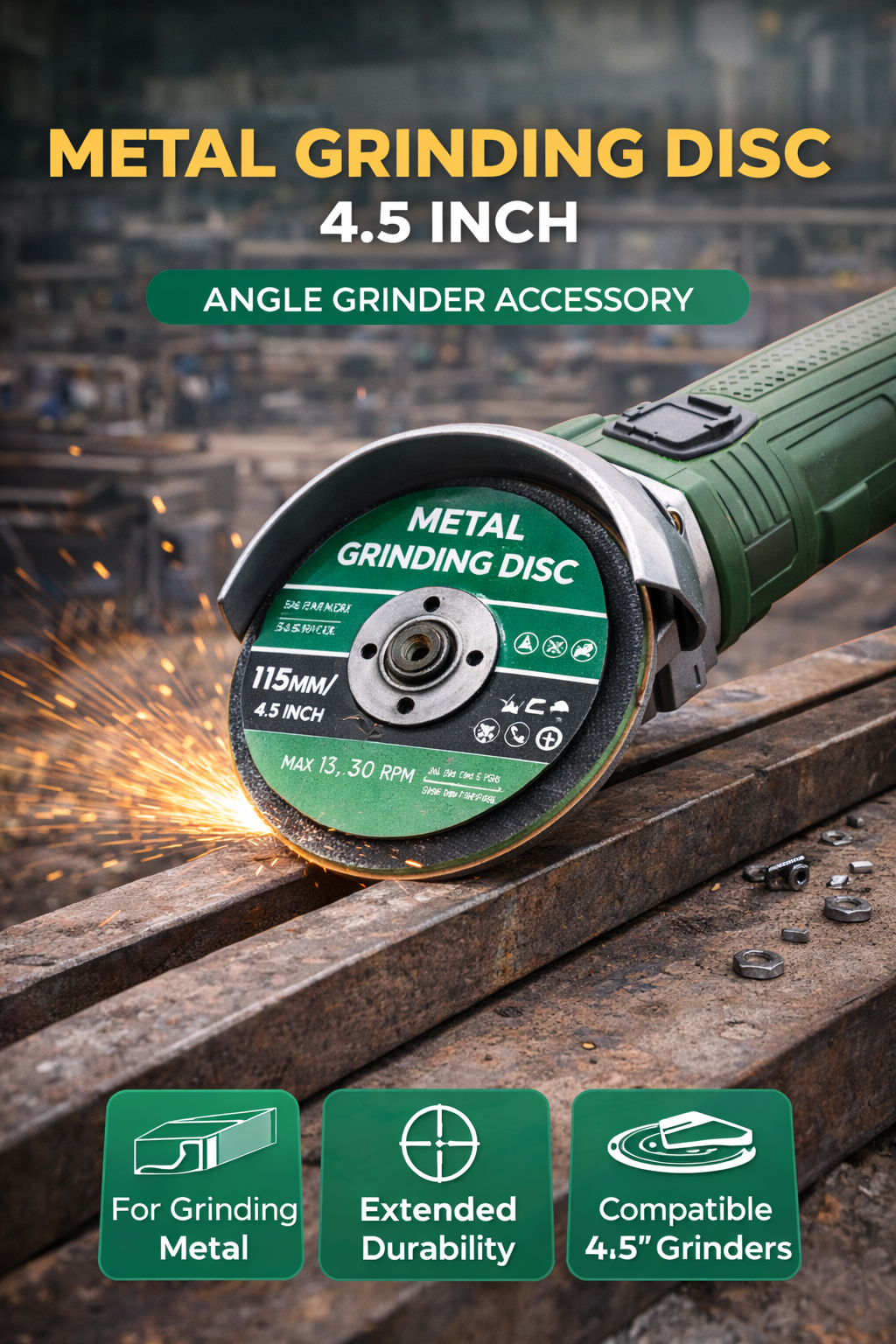 Metal Grinding Disc 4.5 inch – Angle Grinder Accessory