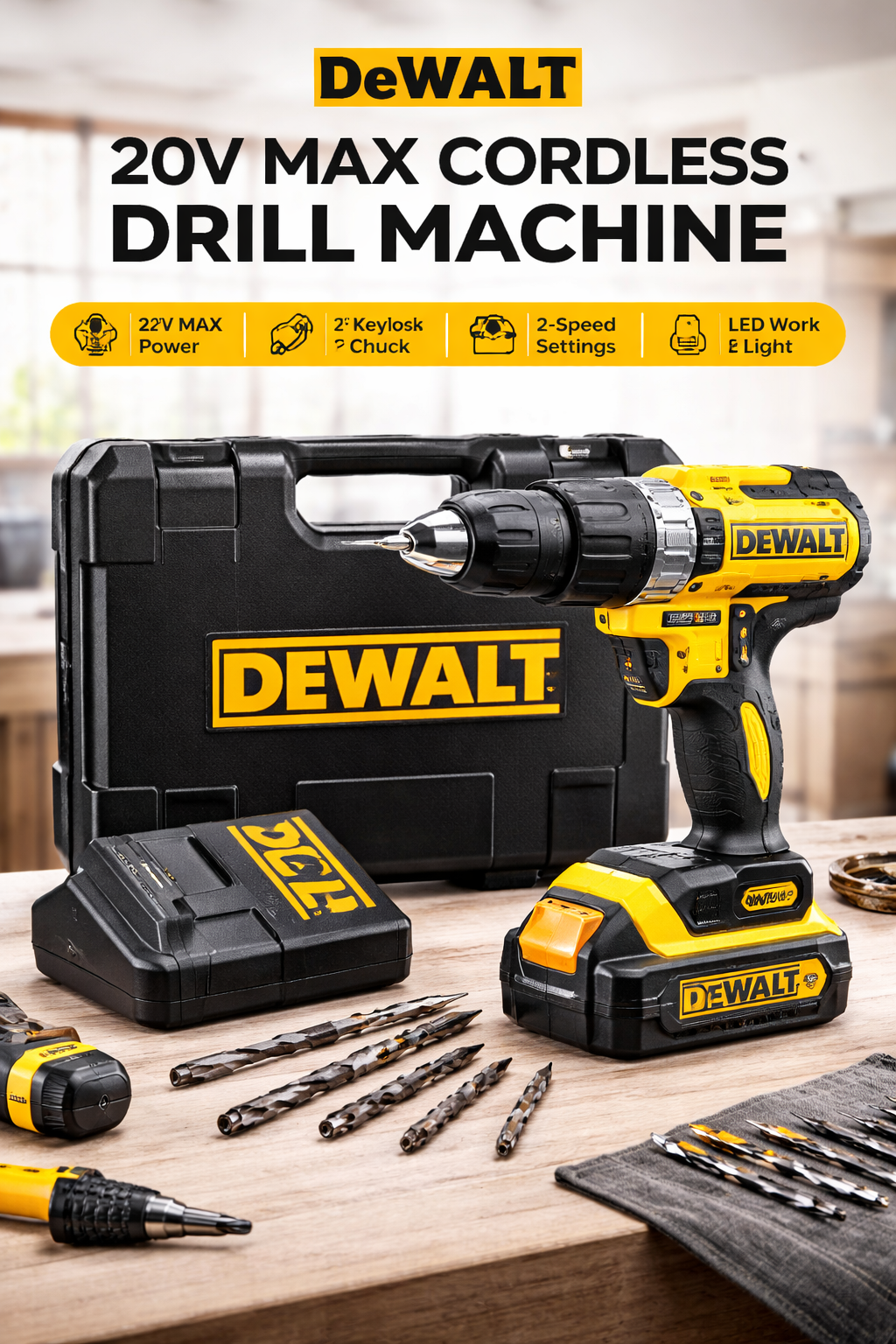 DeWalt 20V MAX Cordless Drill/Driver Kit – High Performance Power Tool